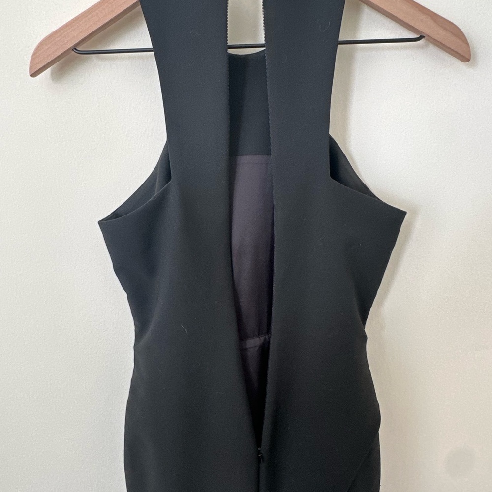 Elizabeth and James Tegan High-Slit Chiffon Maxi Dress, Black Size 2 - Picture 8 of 9